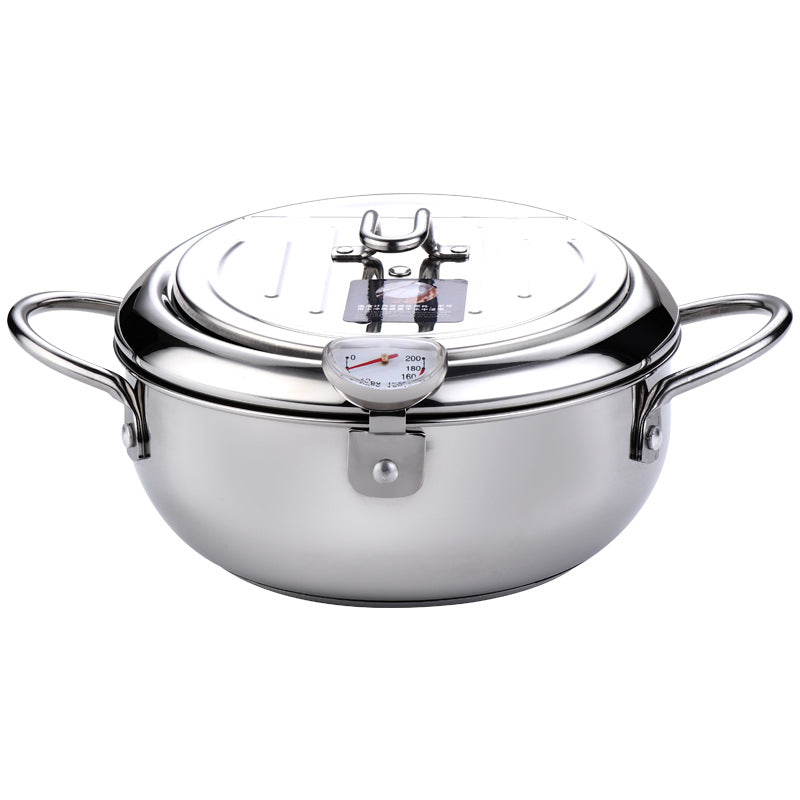 Japanese Stainless Steel Tempura Fryer Pot with Thermometer by HitMyNeed