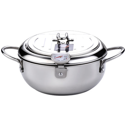 Japanese Stainless Steel Tempura Fryer Pot with Thermometer by HitMyNeed