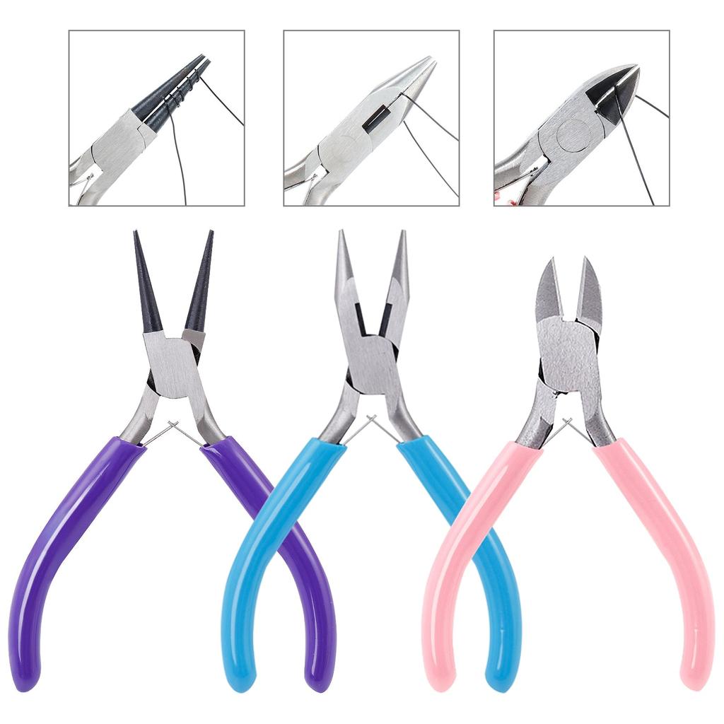 Jewelry Making Pliers Set with Rubber Grip (3 pcs) by HitMyNeed