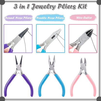 Jewelry Making Pliers Set with Rubber Grip (3 pcs) by HitMyNeed
