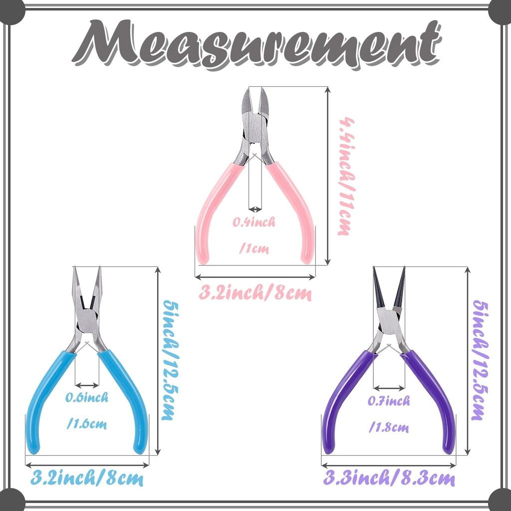 Jewelry Making Pliers Set with Rubber Grip (3 pcs) by HitMyNeed