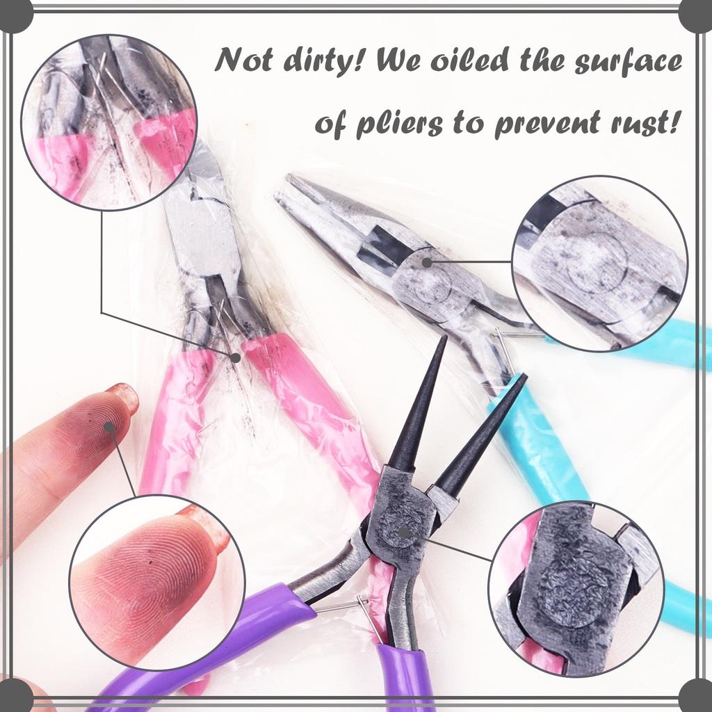 Jewelry Making Pliers Set with Rubber Grip (3 pcs) by HitMyNeed