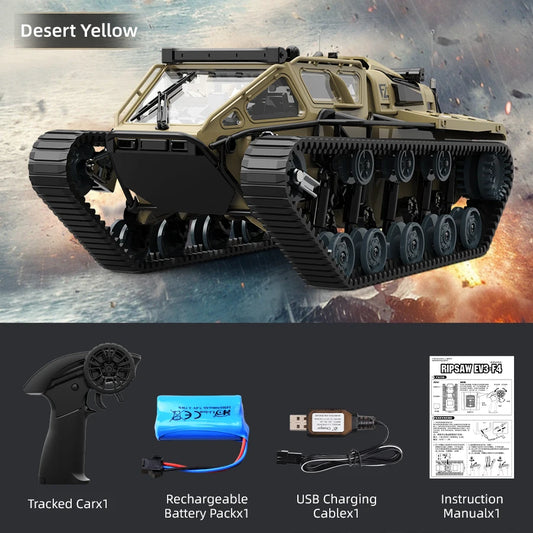 JJRC C8812 LED Tracked RC Tank Car with Drift desert-yellow by HitMyNeed