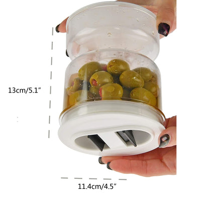 Juice Separator Pickle and Olive Dispenser Jar by HitMyNeed