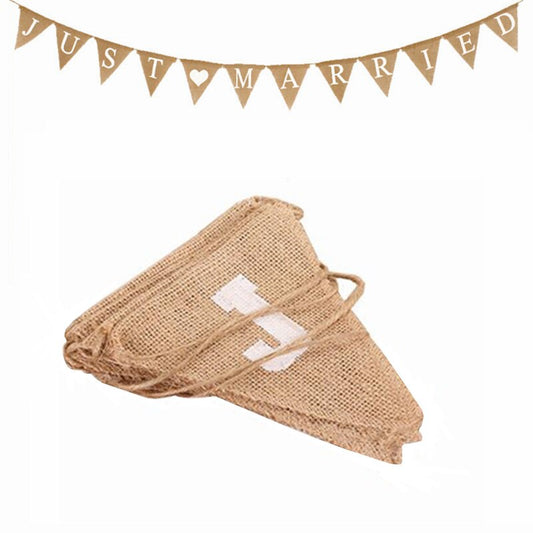 Just Married Burlap Banner Wedding Decoration by HitMyNeed