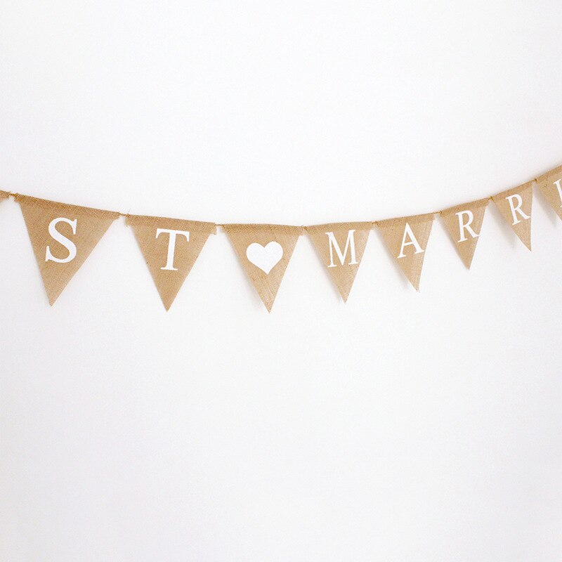 Just Married Burlap Banner Wedding Decoration by HitMyNeed