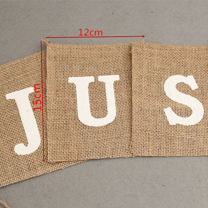 Just Married Burlap Bunting Wedding Banner by HitMyNeed