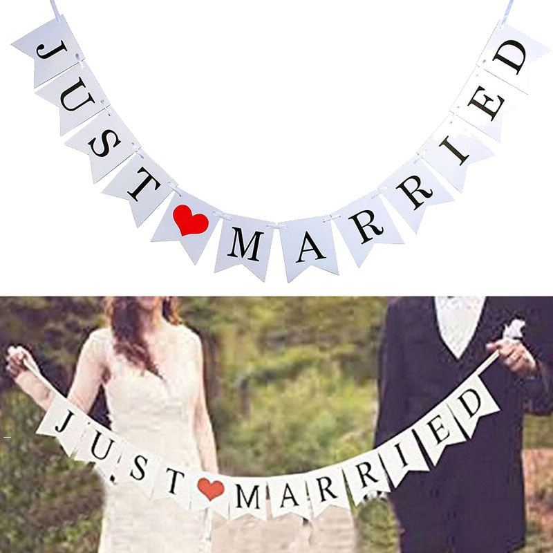 Just Married Car Banner Wedding Decoration by HitMyNeed