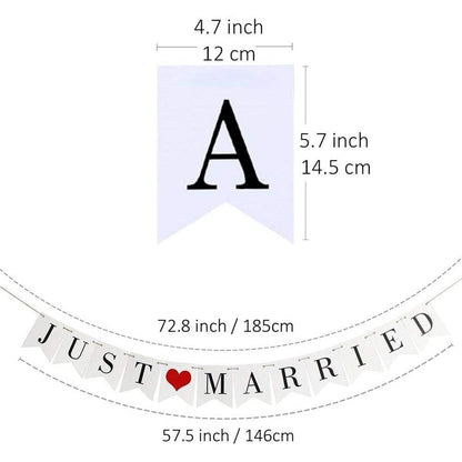 Just Married Car Banner Wedding Decoration by HitMyNeed