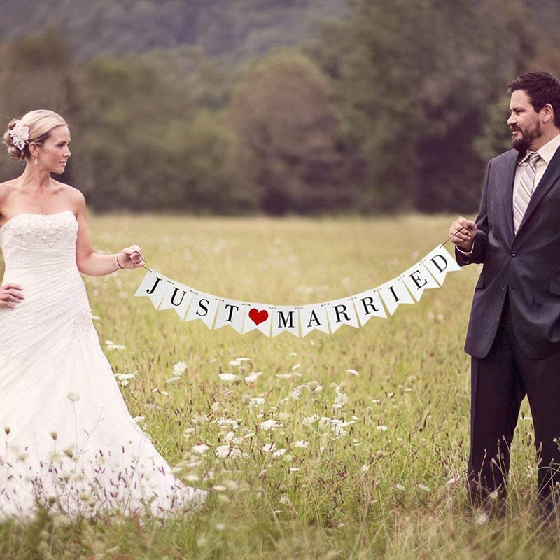 Just Married Car Banner Wedding Decoration by HitMyNeed