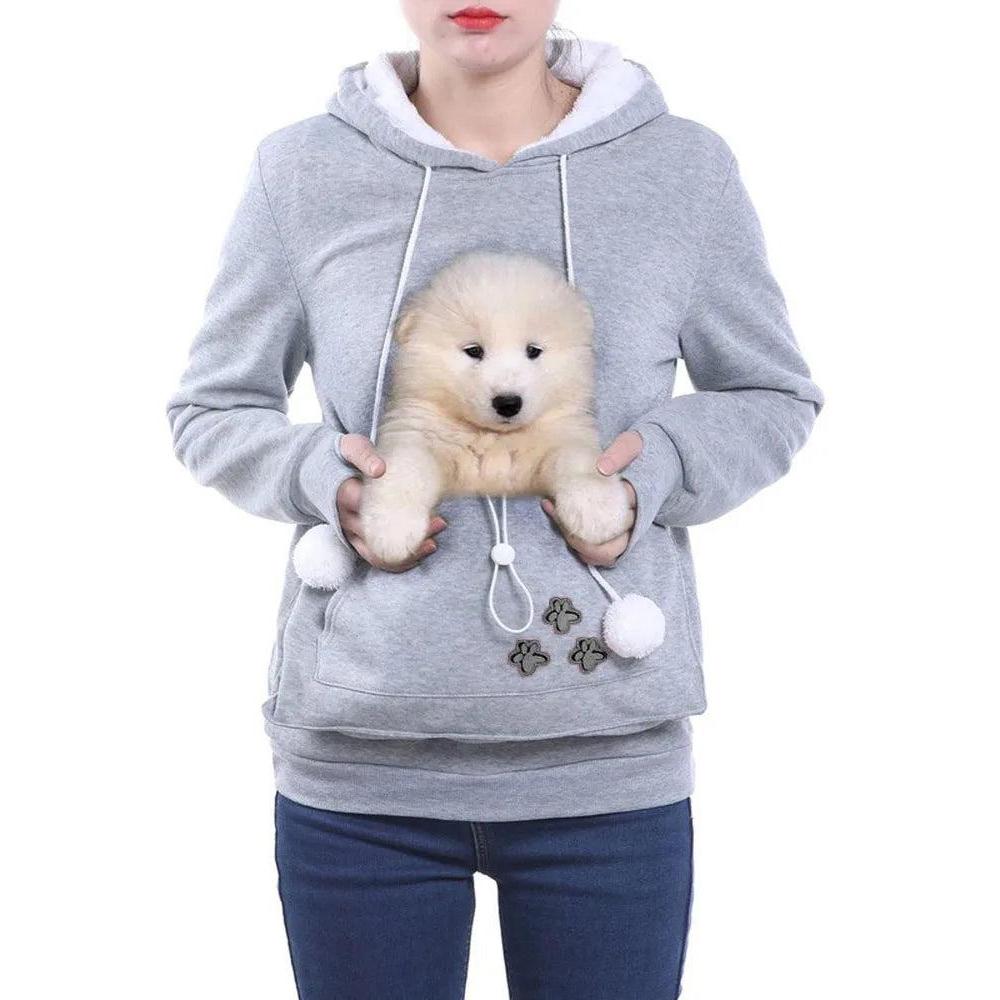Kangaroo Pocket Pet Carrier Hoodie for Cats & Small Dogs by HitMyNeed