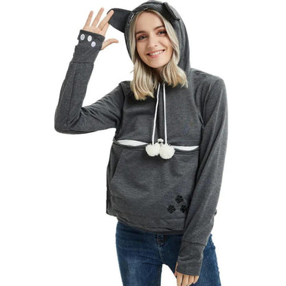 Kangaroo Pocket Pet Carrier Hoodie for Cats & Small Dogs by HitMyNeed