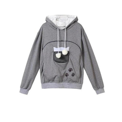 Kangaroo Pocket Pet Carrier Hoodie for Cats & Small Dogs dark-gray-2 4xl by HitMyNeed
