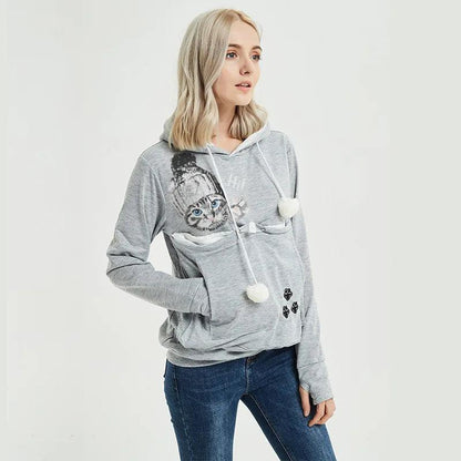 Kangaroo Pocket Pet Carrier Hoodie for Cats & Small Dogs light-gray-1 4xl by HitMyNeed