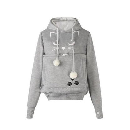 Kangaroo Pocket Pet Carrier Hoodie for Cats & Small Dogs light-gray-5 4xl by HitMyNeed