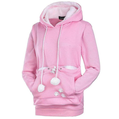 Kangaroo Pocket Pet Carrier Hoodie for Cats & Small Dogs pink l by HitMyNeed