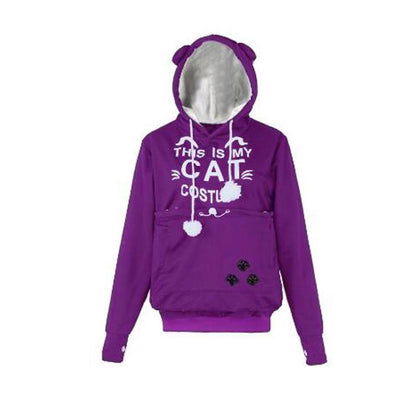 Kangaroo Pocket Pet Carrier Hoodie for Cats & Small Dogs purple-1 4xl by HitMyNeed