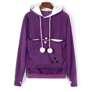 Kangaroo Pocket Pet Carrier Hoodie for Cats & Small Dogs purple 4xl by HitMyNeed