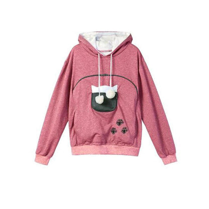 Kangaroo Pocket Pet Carrier Hoodie for Cats & Small Dogs red-1 s by HitMyNeed
