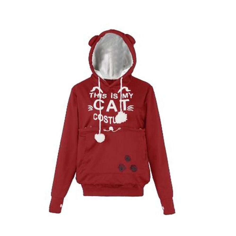 Kangaroo Pocket Pet Carrier Hoodie for Cats & Small Dogs red-3 4xl by HitMyNeed