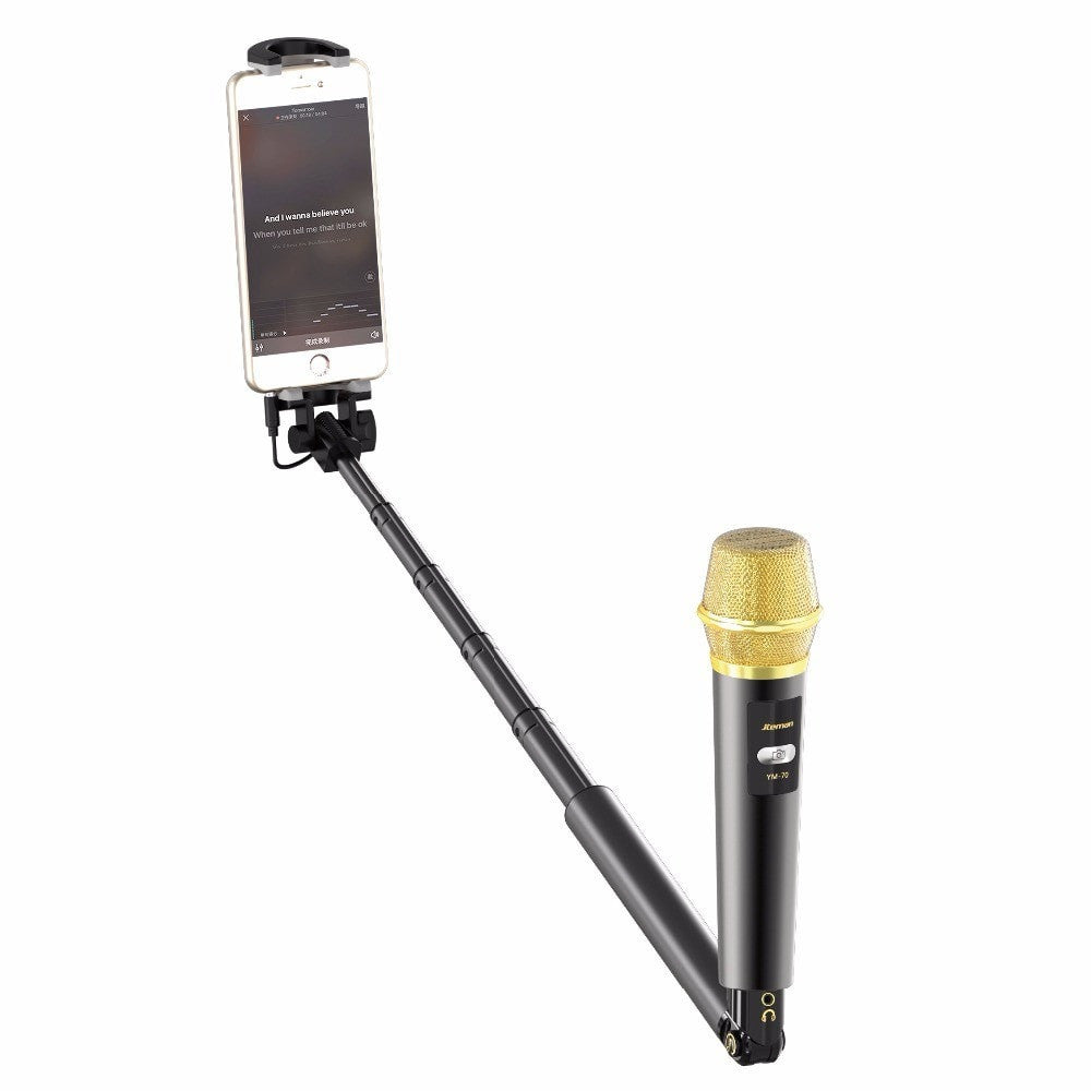 Karaoke Microphone Selfie Stick with Bluetooth Control by HitMyNeed