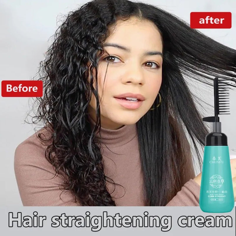 Keratin Hair Straightening Cream & Comb Set by HitMyNeed
