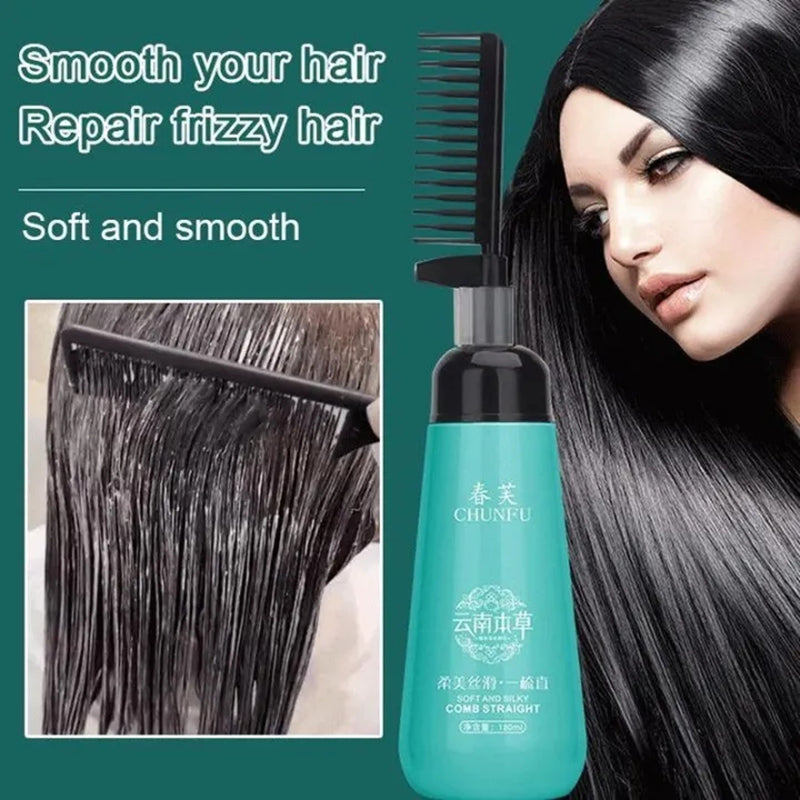 Keratin Hair Straightening Cream & Comb Set by HitMyNeed