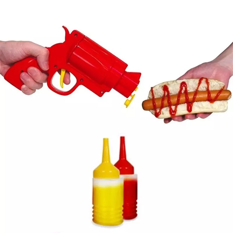 Ketchup Gun Sauce and Condiment Dispenser Set by HitMyNeed