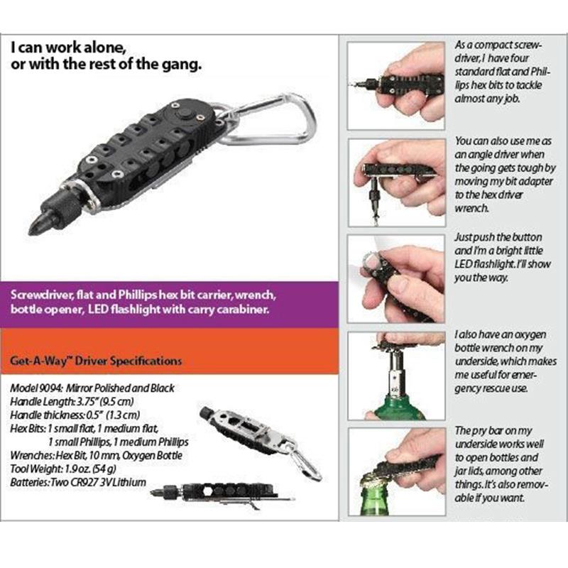 Keychain Screwdriver Pocket Tool with LED Light by HitMyNeed