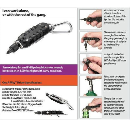 Keychain Screwdriver Pocket Tool with LED Light by HitMyNeed