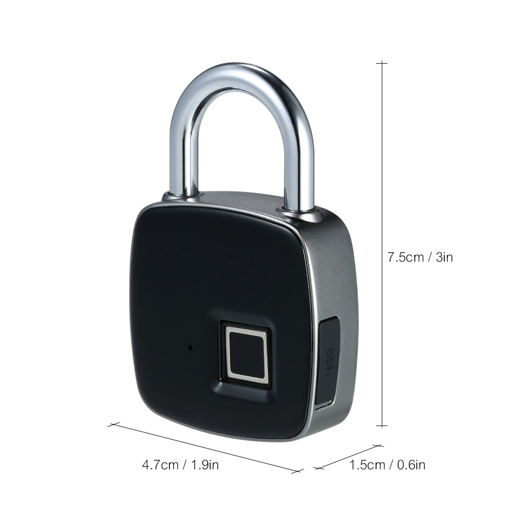 Keyless Fingerprint Padlock with Rechargeable Battery by HitMyNeed