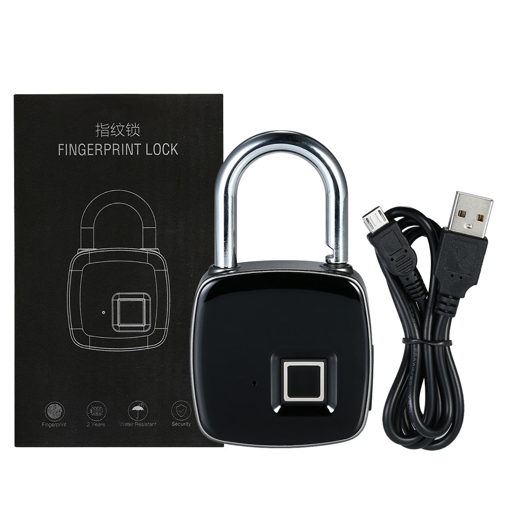 Keyless Fingerprint Padlock with Rechargeable Battery by HitMyNeed