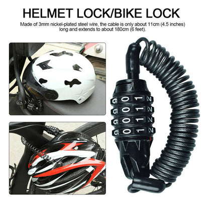 Keyless Retractable Helmet Lock for Bikes by HitMyNeed