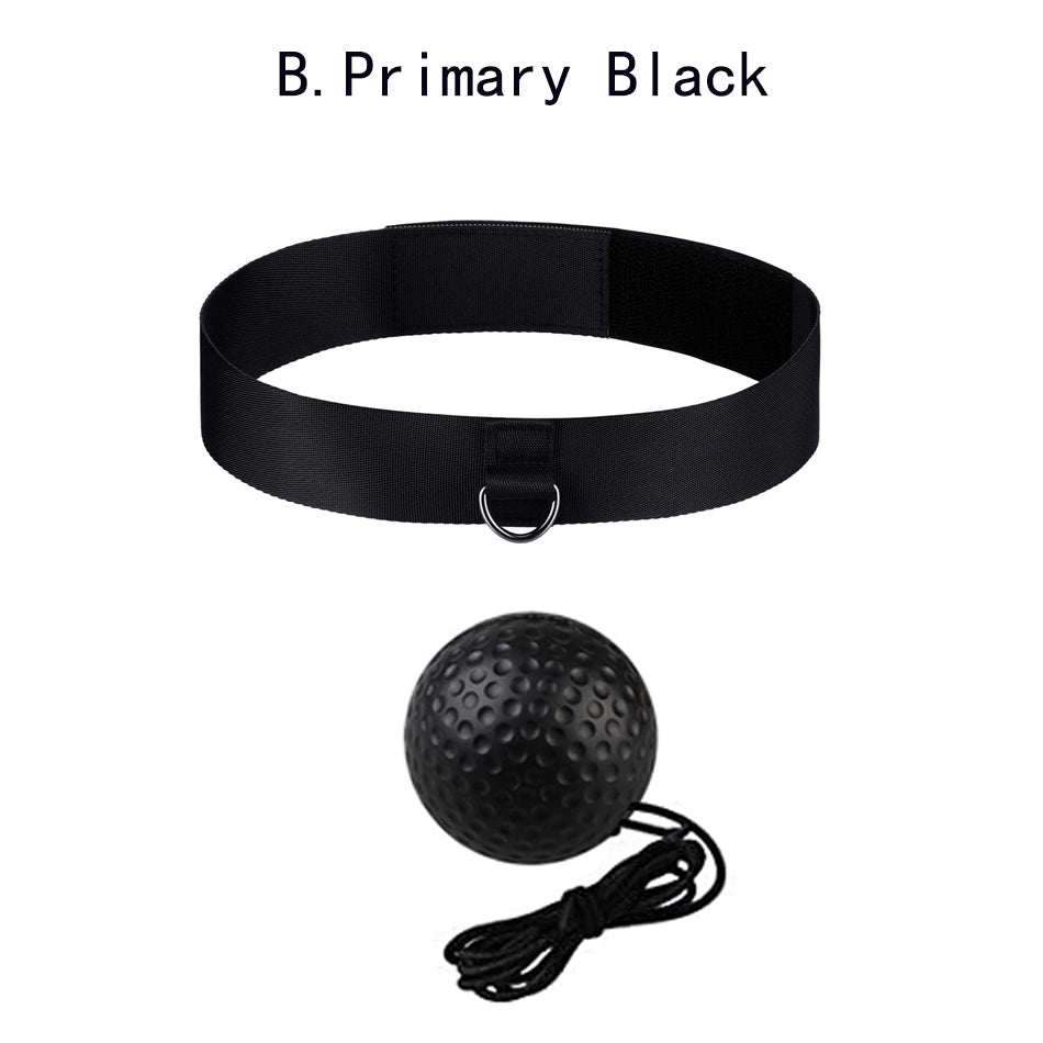 Kick Boxing Reflex Ball Headband for Speed Training b-primary-black by HitMyNeed