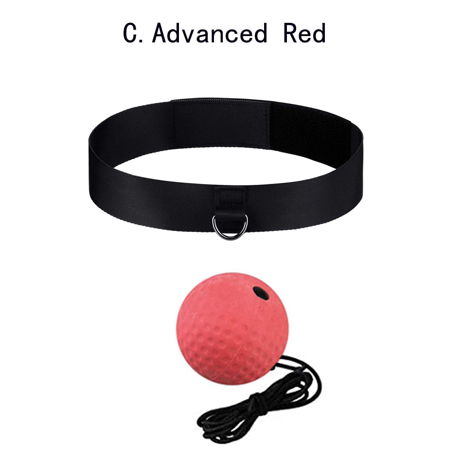 Kick Boxing Reflex Ball Headband for Speed Training c-advanced-red by HitMyNeed
