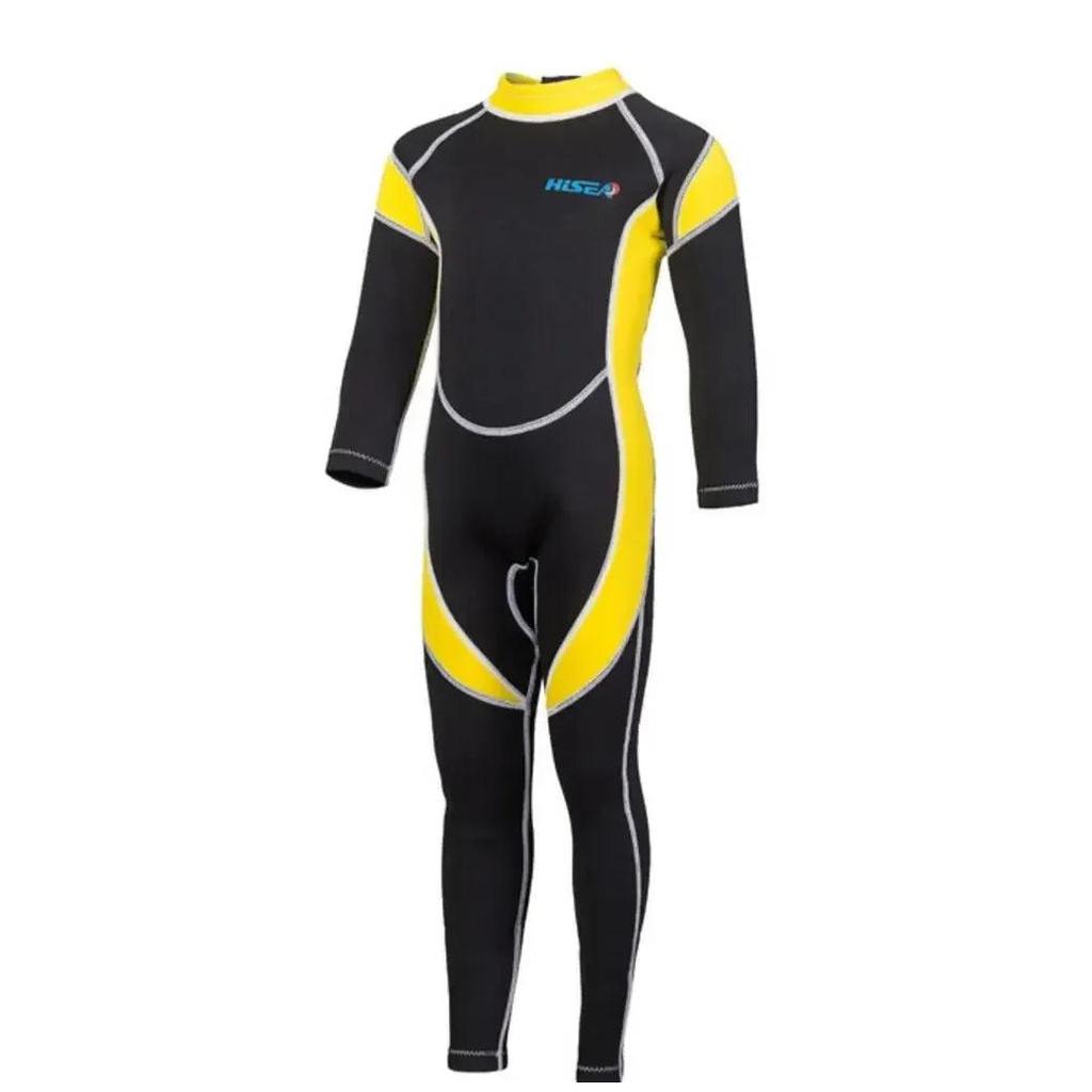 Kids 2.5mm Neoprene Wetsuit One-Piece Rash Guard yellow 14.0 by HitMyNeed