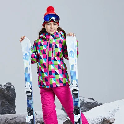 Kids -30°C Ski Jacket & Pants Set Waterproof 09-rose-red 5-6t by HitMyNeed