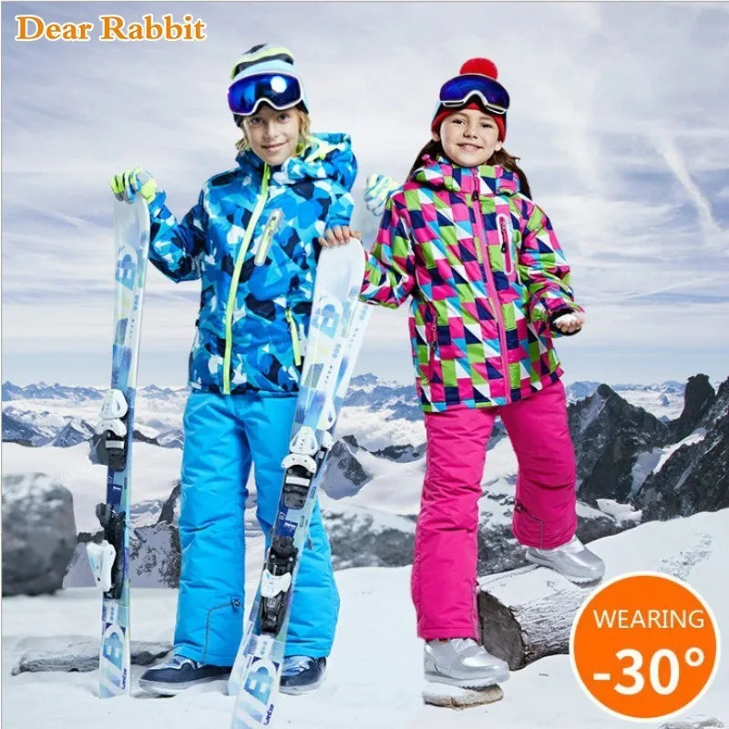 Kids -30°C Ski Jacket & Pants Set Waterproof by HitMyNeed