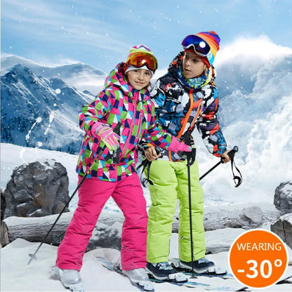 Kids -30°C Ski Jacket & Pants Set Waterproof by HitMyNeed