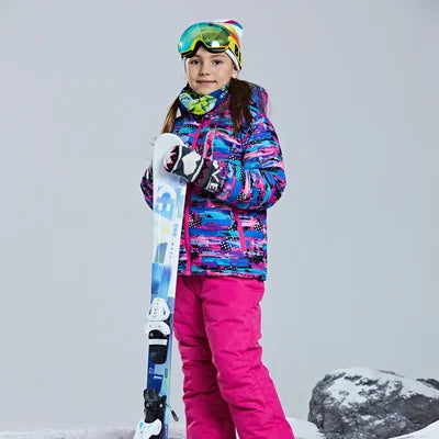 Kids -30°C Ski Jacket & Pants Set Waterproof 23-rose-red 5-6t by HitMyNeed