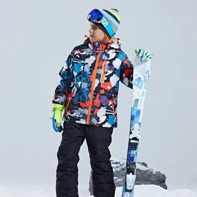 Kids -30°C Ski Jacket & Pants Set Waterproof 30-black 5-6t by HitMyNeed