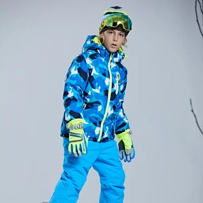 Kids -30°C Ski Jacket & Pants Set Waterproof 31-blue 5-6t by HitMyNeed