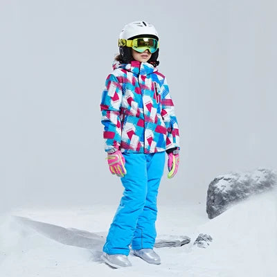 Kids -30°C Ski Jacket & Pants Set Waterproof 36-blue 5-6t by HitMyNeed