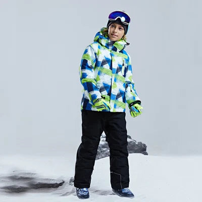 Kids -30°C Ski Jacket & Pants Set Waterproof 38-black 5-6t by HitMyNeed
