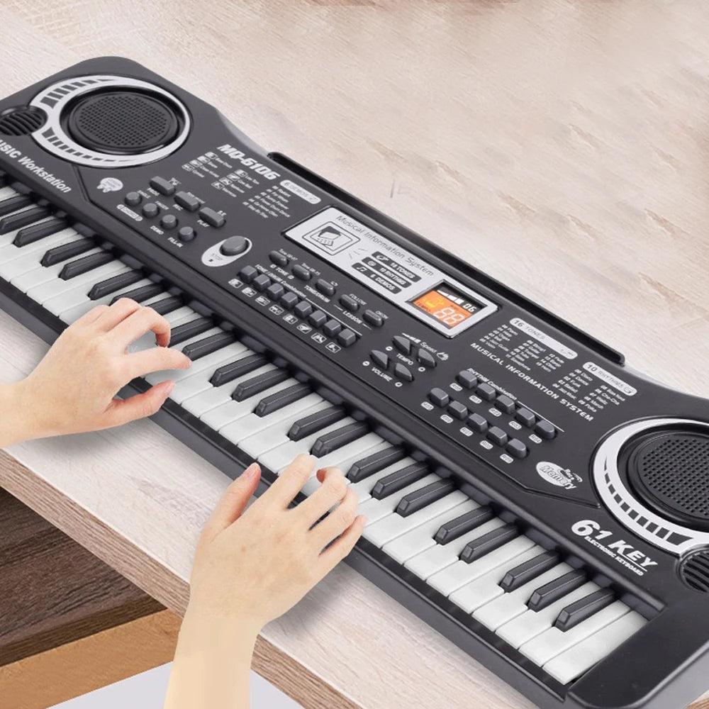 Kids 61-Key Electronic Piano Keyboard with Mic by HitMyNeed