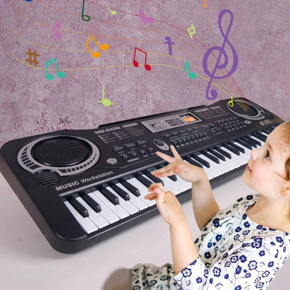 Kids 61-Key Electronic Piano Keyboard with Mic by HitMyNeed