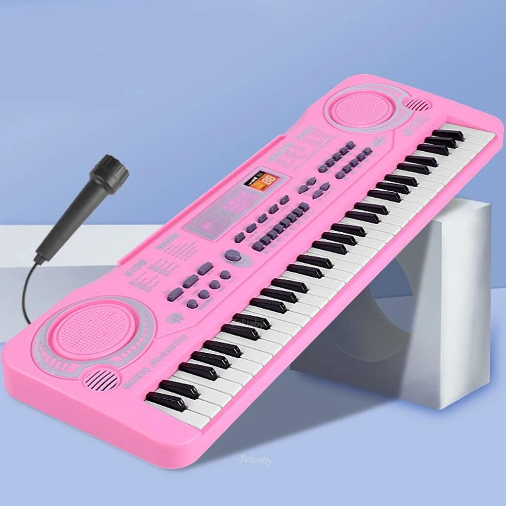 Kids 61-Key Electronic Piano Keyboard with Mic by HitMyNeed