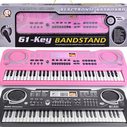 Kids 61-Key Electronic Piano Keyboard with Mic by HitMyNeed