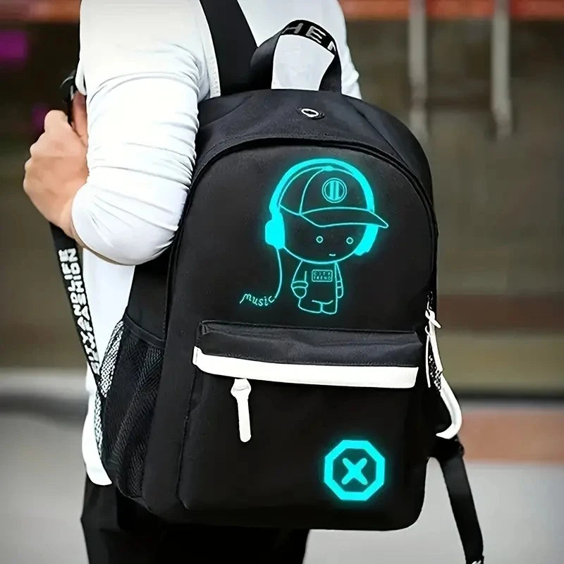 Kids Anime Luminous School Backpack with USB Port by HitMyNeed
