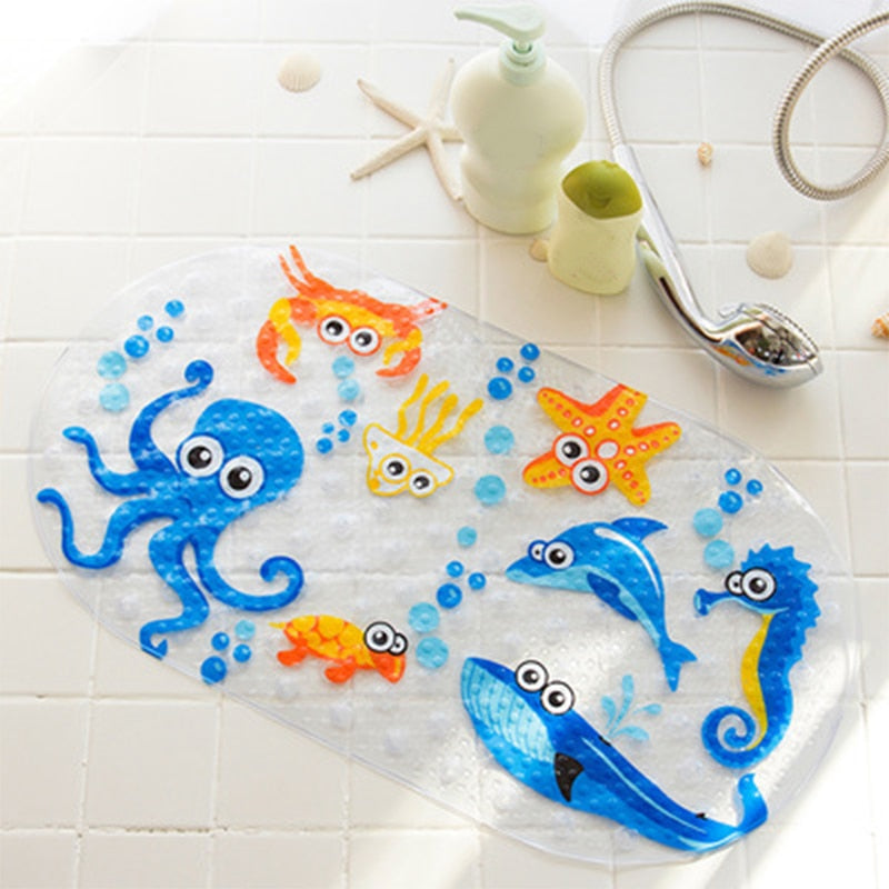 Kids Anti-Slip Bath Mat with Suction Cups by HitMyNeed